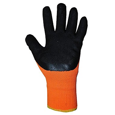 Перчатки х/б оранжевые (-20*С) чёрный облив