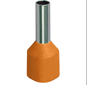 Наконечник-гильза Е0508 (0,5 кв.мм) IEK, с изолированным фланцем, оранжевый/100 шт.